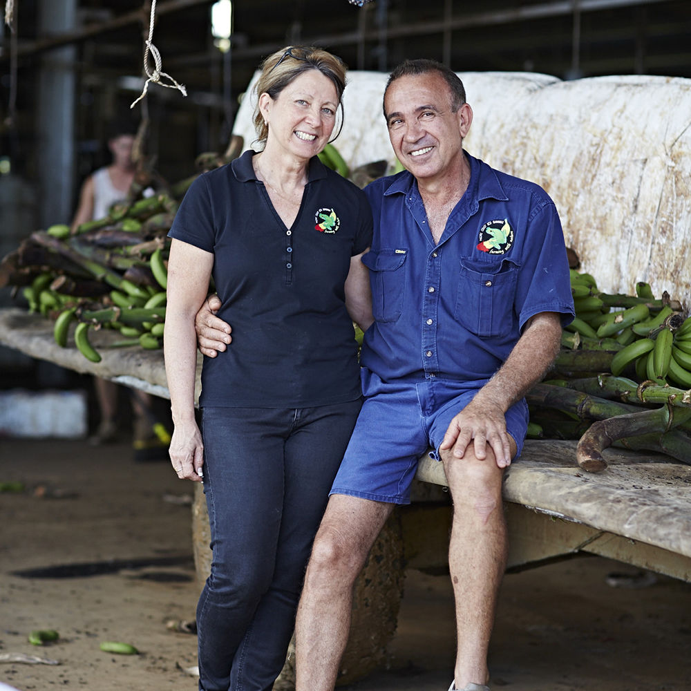 Frank, with his wife Dianne, created the Ecoganic™ farming system. Credit: Ecobananas.