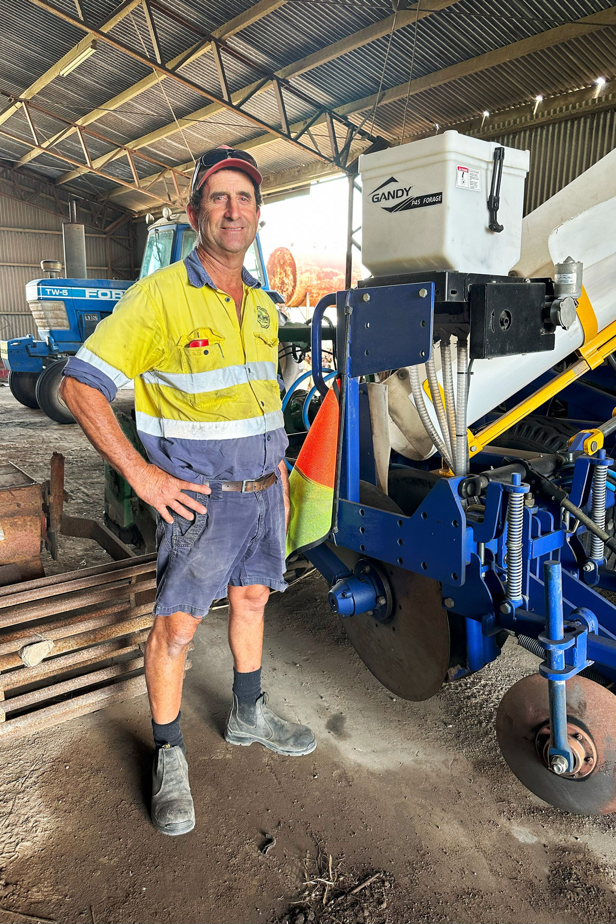 ​Jeff Grench is enthusiastic about his new minimal till adjustable three row billet planter. Credit Catchment Solutions