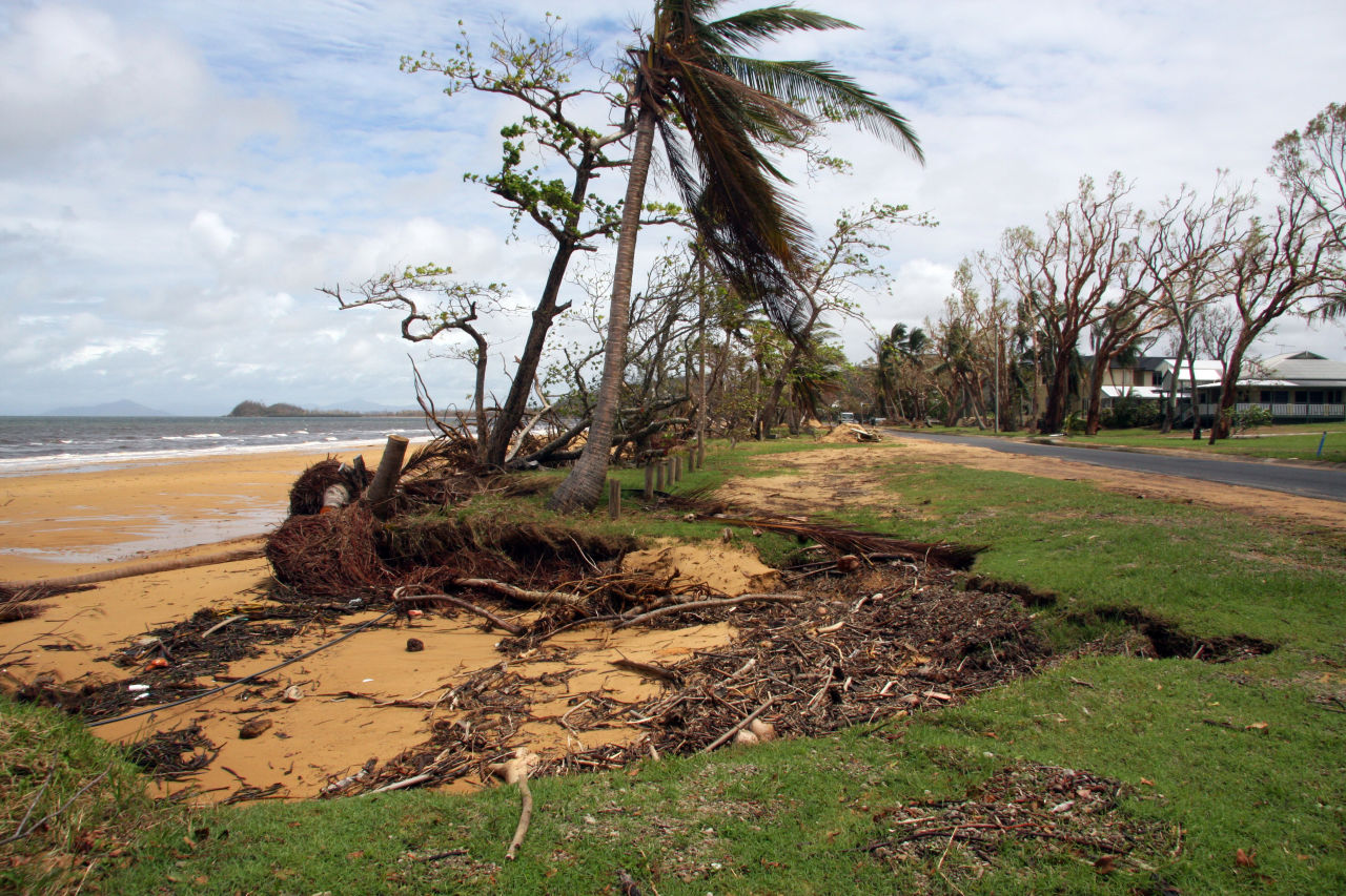Cyclone Yasi hit the Cassowary Coast in North Queensland in February 2011. Credit: D. McColl, GBRMPA