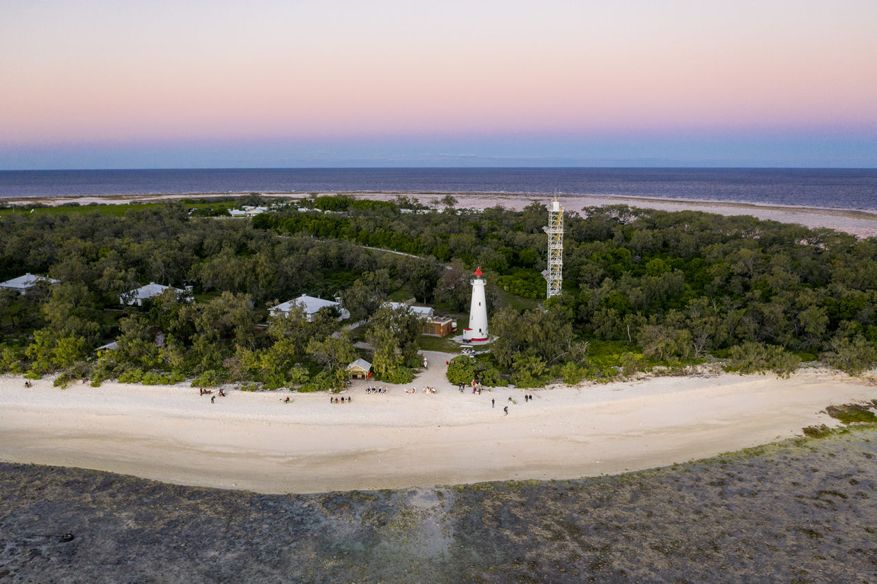 Aerial shot of Lady Elliot Island. Credit: Tourism and Events Queensland