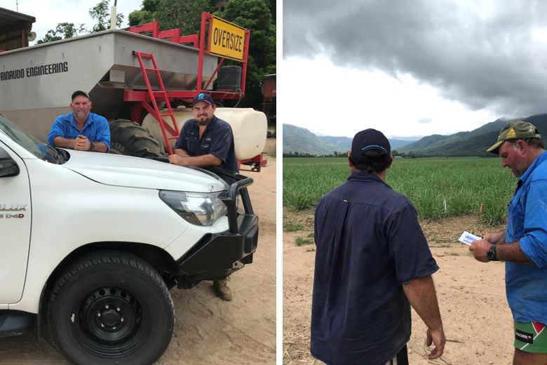 Lower Herbert Growers Greg and Todd Erkkila review nutrient management plan. Credit: HCPSL.