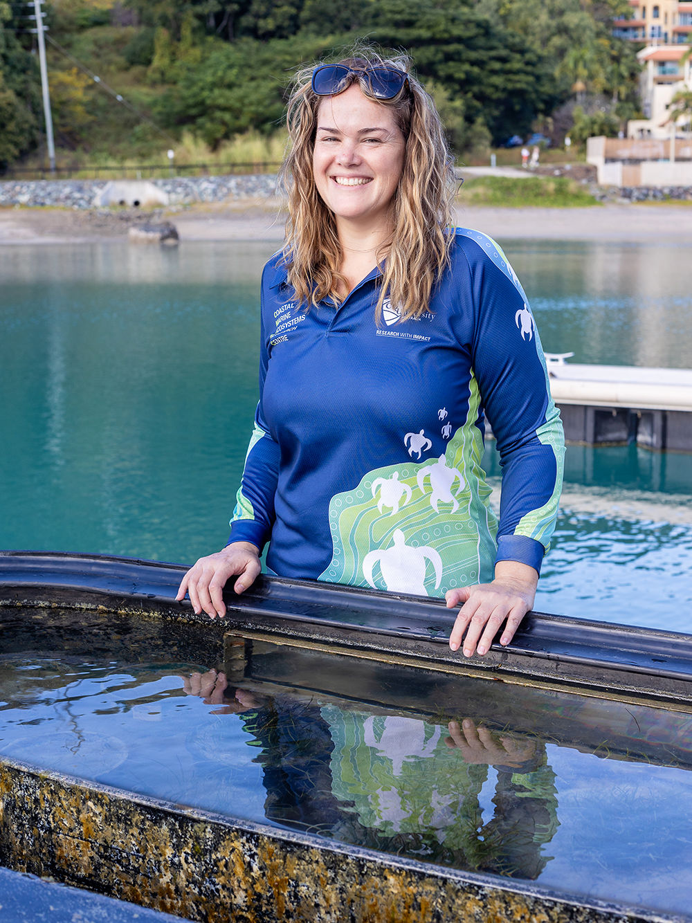 Nicole is a research assistant for the seagrass nursery in Airlie Beach. Credit: Great Barrier Reef Foundation.
