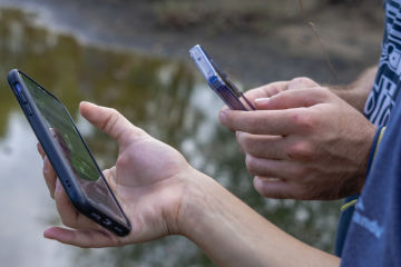Phones used to identify various biodiversity in nature.
